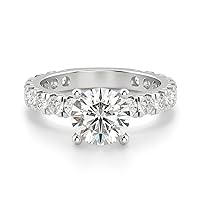 3.11 CT Round Moissanite Engagement Ring Wedding 925 Sterling Silver,10K/14K/18K Solid Gold Wedding Ring Set Solitaire Accent Halo Style, Silver Anniversary Promise Ring Gift for Her