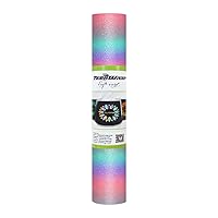 TECKWRAP Rainbow Glitter Vinyl Shimmer Adhesive Vinyl for DIY Craft, Arts, 1ftx5ft, Pink Cyan