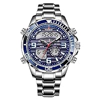 Weicam Herren-Armbanduhr, luxuriös, doppeltes Display, leuchtend, wasserdicht, analog, Quarz, digitale Armbanduhr, Paaruhren