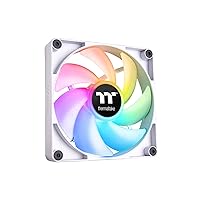 Thermaltake CT120 ARGB Sync PC Cooling Fan White (2 Fan Pack) ARGB Compatible 120mm PC Case Fan White CL-F153-PL12SW-A FN2001