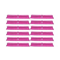SPARTA 41890EC26 Omni Sweep Plastic Push Broom Head, Heavy Duty, Industrial Broom With Color Code System For Outdoor, Indoor, Garage, Concrete, Patio, Kitchen, Bathroom, 18 Inches, Pink, (Pack of 12)