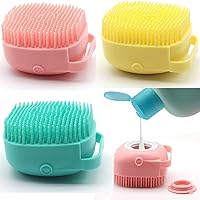 Body Scrubber with Soap Dispenser for Shower, 1 Pack Silicone Exfoliating Brushes, Soft Body Exfoliator, Bath Loofah for Babies, Kids, Women, Men and Pets
