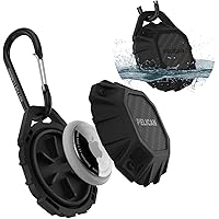 Pelican Marine AirTag Holder - Waterproof AirTag Keychain with Carabiner Clip [Impact Resistant] [Travel Essentials] Protective Apple Air Tag Case for Dog Collar, Backpack, Keys, Luggage - Black