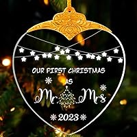 Our First Christmas as Mr and Mrs Christmas Ornament 2023 First Married Christmas Decor Christmas Tree Decoration Wedding Shower Gift Just Married Ornaments Newlywed Christmas Bauble