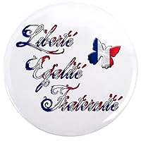 2.25 Inch Button France Motto: Liberte Egalite Fraternite