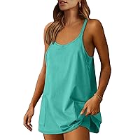 ANRABESS Women Summer Mini Romper Dress Workout Tennis Active Sports Athleisure Outfits built in Shorts Trendy Vacation