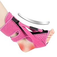 Plantar Fasciitis Night Splint, Lightweight Foot Drop Brace, Relief Heel Pain Foot Drop Ankle Support for Men & Women (Pink)