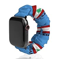 Flag of Lebanon Watch Band Soft Scrunchie Watch Strap Sport Strap Compatible with