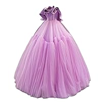 Keting Strapless Tulle Puffy Lace Up Girls' Sweet 16 Birthday Party Quinceanera Dress Prom Evening Gala Pageant Ball Gown