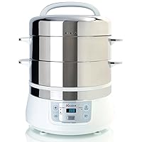 FS2500 Electric Food Steamer, Versatile Vegetable Steamer & Steam Cooker Ideal for Fish, Veggie, Meat, Stainless Steel 1200 Watts