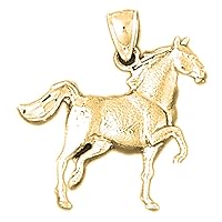 Silver Horse Pendant | 14K Yellow Gold-plated 925 Silver Horse Pendant
