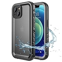 Waterproof Phone Case Underwater Protect for iPhone 14 13 11 12 Pro Max SE 2nd 2020 3rd 2022 Built-in Screen Protector,Black,for iPhone 7 8