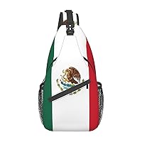 Flag Of Mexico Print Cross Chest Bag Diagonally,Sling Backpack Fashion Travel Hiking Daypack Crossbody Shoulder Bag For Men Women
