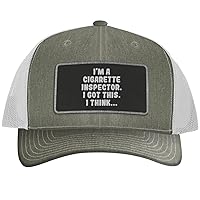 I'm A Cigarette Inspector. I Got This. I Think. - Leather Black Patch Engraved Trucker Hat