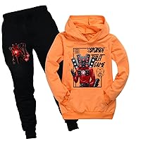 Boys Girls Casual Athletic Clothes Sets Skibidi Toilet Trendy Sweatshirts and Pants Suits 2 Piece Tracksuit Outfits