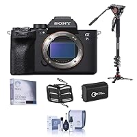 Sony Alpha a7S III Full Frame Mirrorless Digital Interchangeable Lens Camera Body - Bundle with Monopod, Extra Battery, Screen Protector, SD Card Case, Cleaning Kit