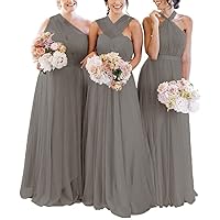 MllesReve Convertible Bridesmaid Dresses Long Tulle Multiway Wrap Wedding Guest Dresses for Women