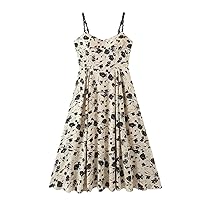 Size Strap Dress Women Spring Summer Painting V-Neck One- Curve Clothes