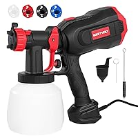 Eastvolt Paint Sprayer, 750 Watt High Power HVLP Electric Spray Gun with 4 Nozzles, 3 Spray Patterns, 1200ml Container, Viscosity Measuring Cup and Cleaning Set