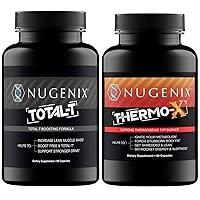Total-T & Nugenix Thermo-X Free and Total Testosterone Booster & Fat Burner Supplement Bundle