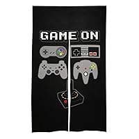 Game On Retro Video Game Controller Doorway Curtain for Closet Japanese Style Thermal Insulated Hanging Tapestry for Door Kitchen Room Office 17 X 57 Inch