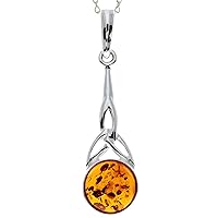 Genuine Baltic Amber & Sterling Silver Celtic Pendant without Chain - 708