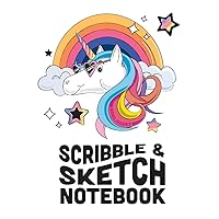 Scribble & Sketch Paperback Notebook for kids: Rainbow Unicorn