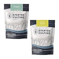 Cultures for Health Vegan Protein Bundle | 8 Total Packets, Includes Starter Spores for Tempeh (x4) and Natto (x4) | Plant Based Meat Substitutes | Authentic Indonesian & Japanese Food from Soy Beans