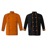 Clean dress Men'S Chef Jacket Light Wieght Multi-Colour Chef Coat Pack of 2 (XS-6XL, 10 Colors)