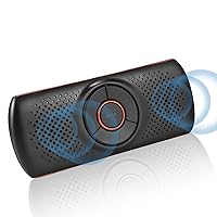 Bluetooth Car Speaker for Cell Phone, Handsfree Bluetooth Car Kit with Visor Clip, in Car Speakerphone Support Siri and Voice Assistant Voice Guidance, 20 Hours Music Play, Support TF Card