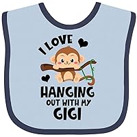 inktastic Monkey I Love Hanging Out with My Gigi Baby Bib