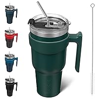 BJPKPK Tumbler With Handle 40oz Stainless Steel Insulated Tumbler With Lid And Straw For Water Or Ice Coffee,Army Green