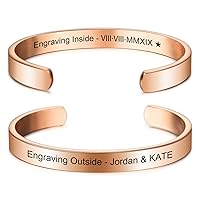 MeMeDIY Personalized Bracelet Engraving Name Identification ID Customized For Men Women Water Resistant Stainless Steel Adjustable Cuff Bangle (8mm Wide, Small and Large Sizes)
