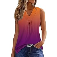 Women's Y2K Tops Fashion Casual Solid Color V-Neck Sleeveless Irregular T Shirt Top Spring, S-3XL