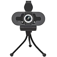 1080P Full HD Webcam with Tripod, USB Desktop Laptop Camera, Mini Plug and Play Video Calling Web Computer Camera for Gaming/Video Calling/Recording/Conferencing Supports Windows/Android/Linux System