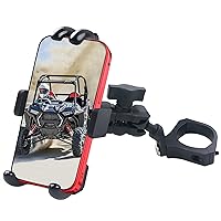 UTV Phone Mount - 360° Adjustable Heavy Duty Phone Holder Fit for 1.75-2 Inch UTV Roll Bar Compatible with Can-Am Maverick X3/ RZR/Ranger/Talon Pioneer 1000 for 4.0