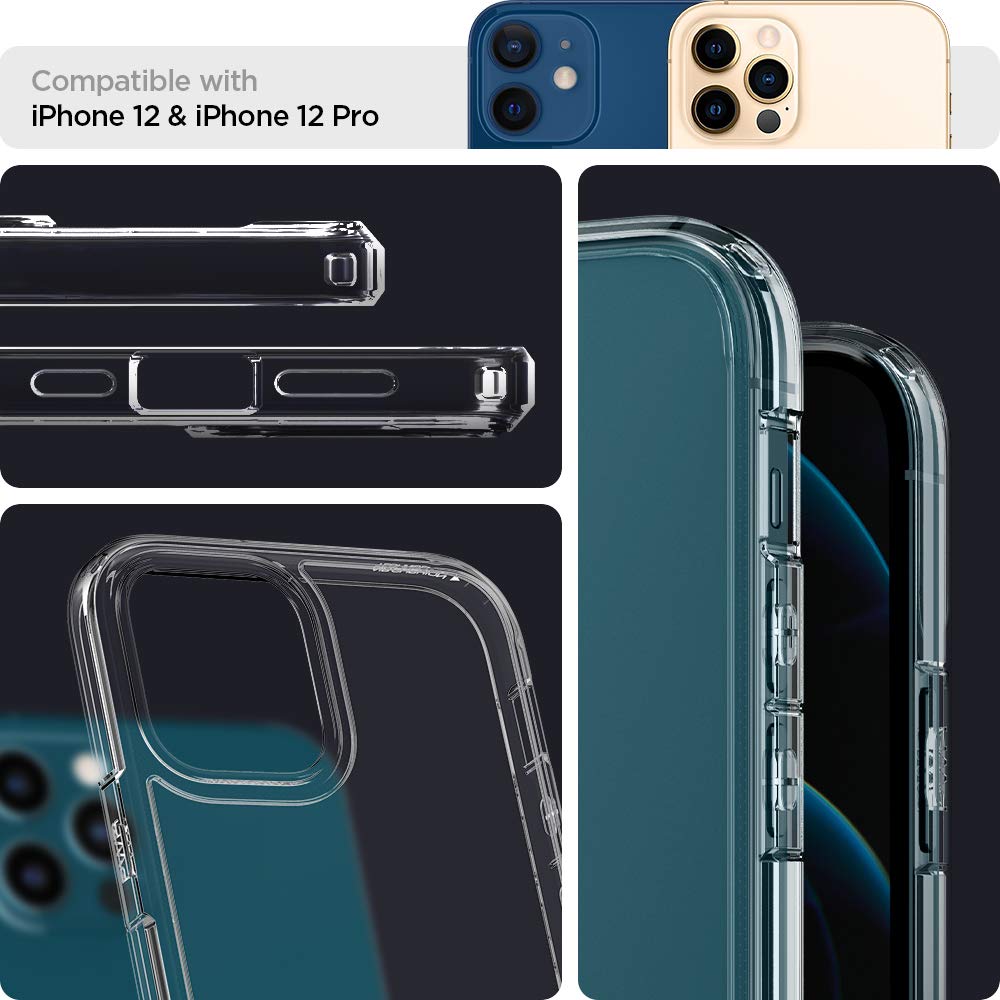 Spigen for iPhone 12 Pro Case, Ultra Hybrid Case for iPhone 12 & 12 Pro. - Crystal Clear