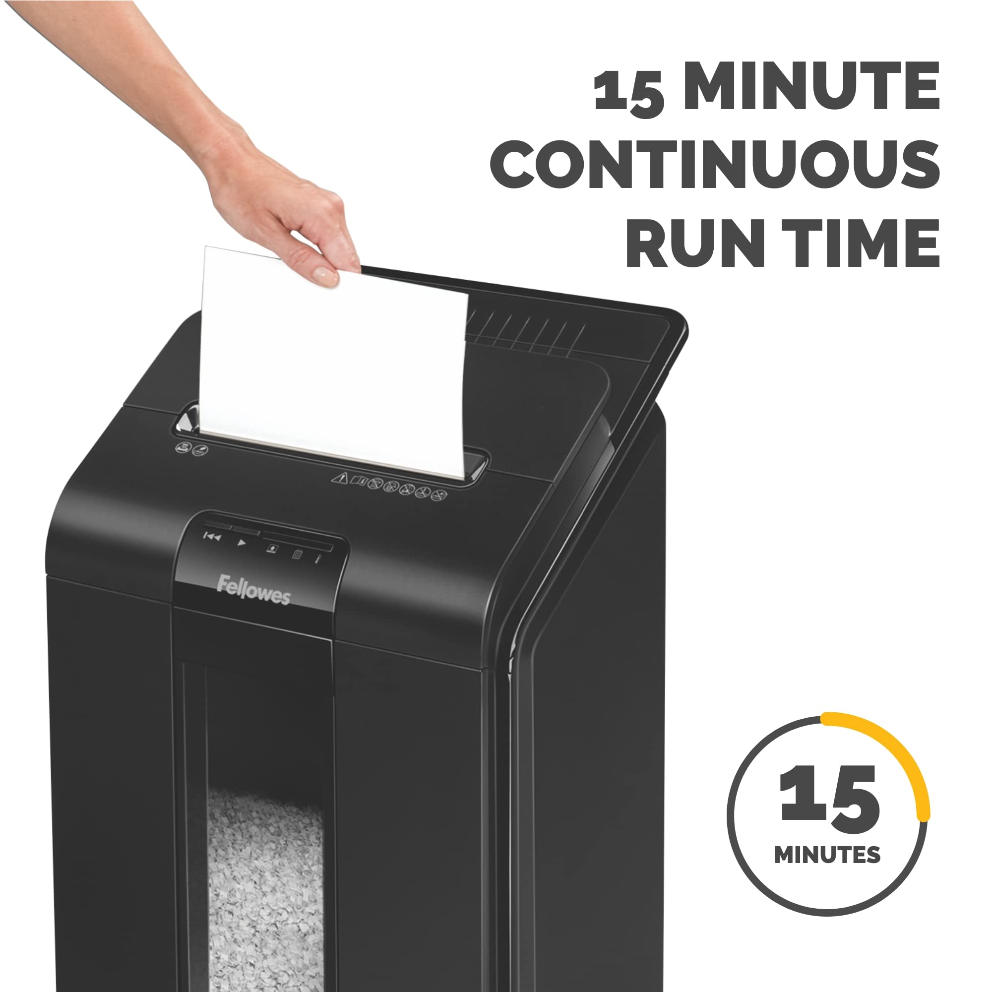 Fellowes AutoMax Micro-Cut 100M Commercial Office Auto Feed 2-in-Paper Shredder with 100-Sheet Capacity