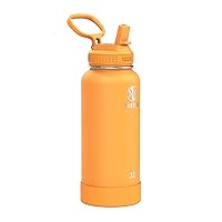 Takeya Actives 32 oz Vacuum Insulated Stainless Steel Water Bottle with Straw Lid, Premium Quality, Honeycomb