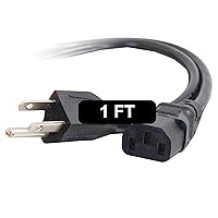 C2G 1FT Premium Replacement AC Power Cord - Durable Power Cable for TV, Computer, Monitor, Appliance & More (24240)