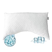 Shredded Memory Foam Pillows for Side Sleepers，Cooling Bed Pillow 20 x 30 inches，Adjustable Queen Size Gel Shredded Pillows for Back and Side Sleep Washable Removable