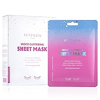 Moist Glittering Sheet Mask – Moisture Glow Facial Mask with Aloe & Seaweed Extracts - Restore Skin's Vitality and Shine - Dermatologically Tested, 10 Sheet