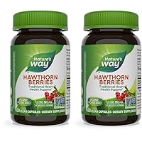 Herbal Hawthorn Berries, Traditional Heart Health Support*, 100 Vegan Capsules (Packaging May Vary) (Pack of 2)