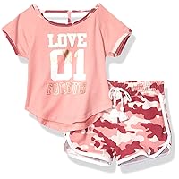 baby-girls Soft Knit Top and Short Set