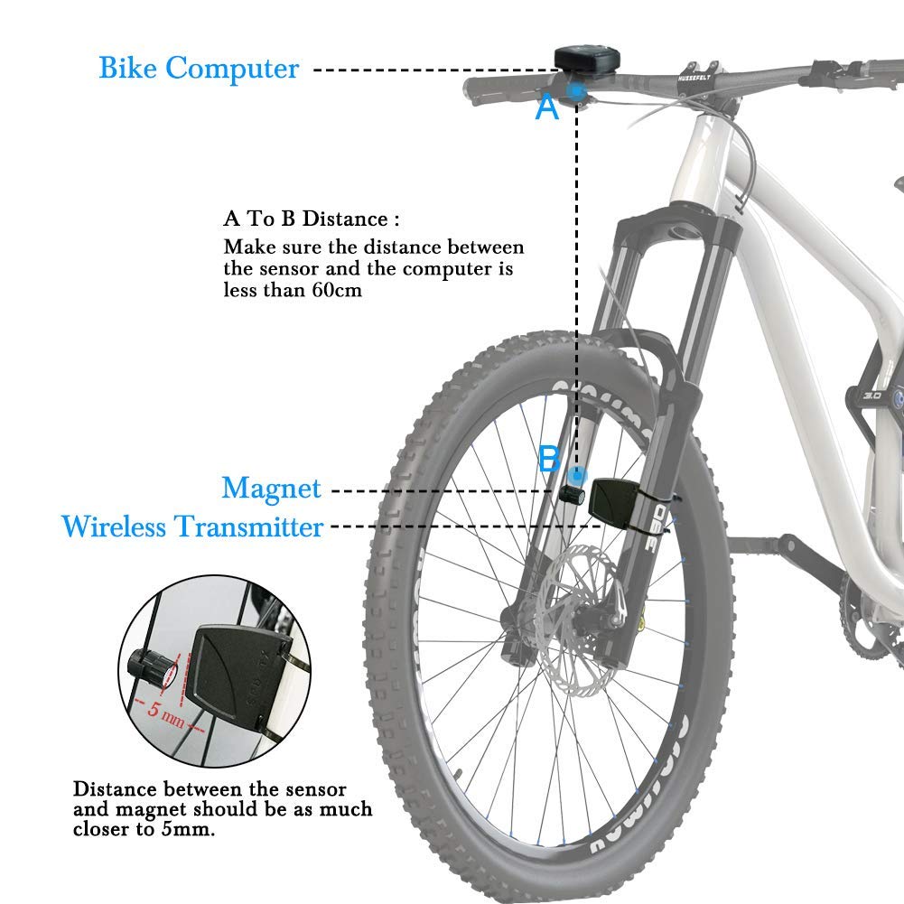LCD Digital Cycle Bike Odometer Computer Bicycle Wireless Speedometer Waterproof 