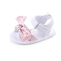 Girls Sole Summer Bow Baby Soft Non-Slip Sandals Shoes Boys Rubber Flat Walking Baby Shoes Toddler Leather Sandals