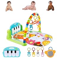 Baby Gym Play Mat Activity Center, Kick and Play Piano Gym Mat with Music and Lights, Gifts for Baby Newborn Toddler Infants Boys Girls