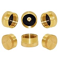 Joywayus 6Pcs Solid Brass Refill Propane Bottle Cap Universal for All 1 LB Gas Tank Cylinder Sealed Protect Cap