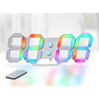 KOSUMOSU Wall Clock Neon Digital Clock 3D LED Desk Clock Large Display 9.7