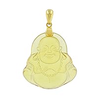 Happy Laughing Buddha Yellow Jade Pendant, Genuine Certified Grade A Jadeite Jade Hand Crafted, Buddha Medallion, Buddha charm, Buddha Pendant, Good Luck Yellow Jade statue pendant